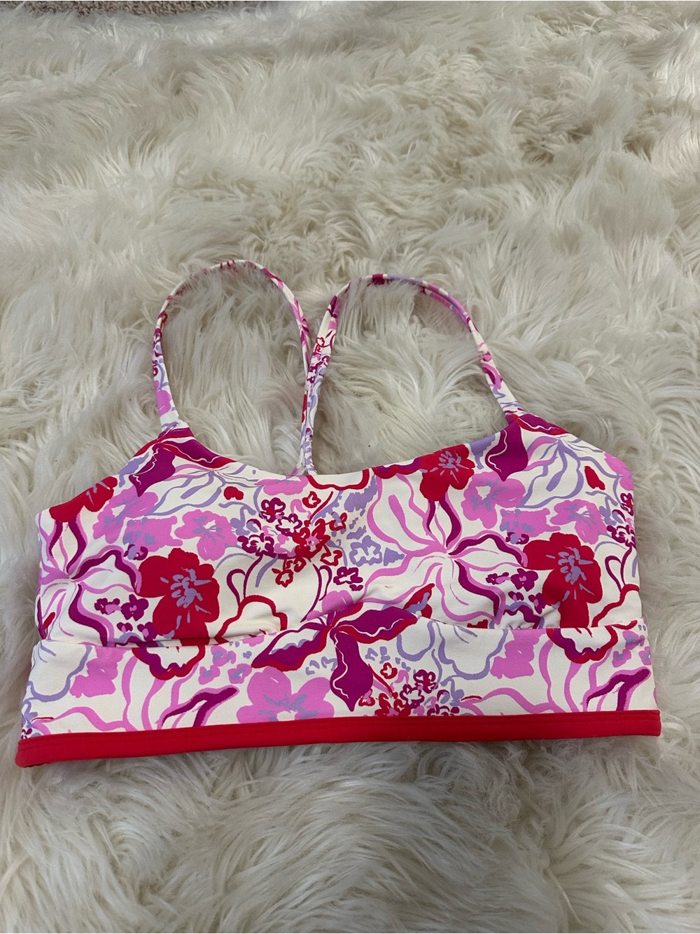 JoyLab Pink Floral Sports Bra